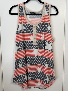 HEIMISH USA Red, White & Blue Flag Print Tank